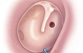 Posttympanostomy tube residual perforation. Often such residual small anterior perforations have little effect on hearing and provide ventilation in the face of Eustachian tube dysfunction. Posttympanostomy tube residual perforation. Often such residual small anterior perforations have little effect on hearing and provide ventilation in the face of Eustachian tube dysfunction.